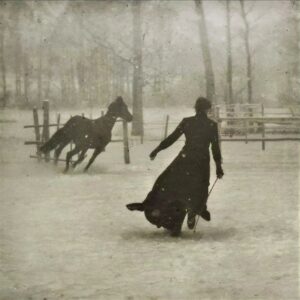 Shannyn Sossamon Instagram - Yes please and thank you in advance 🎼 🤲🕊

#repost @maudelynn 
A woman and her horse on a snowy day 
c1899