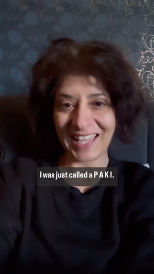 Shappi Khorsandi Instagram - This was something I never imagined my child would witness. It's important for me to share this. I wanted my child to express herself, her upset (which hilariously comes out as noticing the woman's very flamboyant look. She was wearing a red cape. Kicking myself for not saying 'Santa's been drinking!') 
She is full of emotions about it adrenaline was still coursing through us...I want her to see how most people see this woman's behaviour as abhorrent. 
I haven't been racially abused in a long time. It rattles you. I could ask neighbours if their doorbell cameras caught what happened but I don't want her to know where I live. Besides, the instinct to publicly shame her, though valid, isn't always the best way to deal with such things. I'm not her victim. Neither is my daughter. This woman was her own victim and she is being punished enough having to live in that head of hers. 

#racism
#racialabuse
#racist