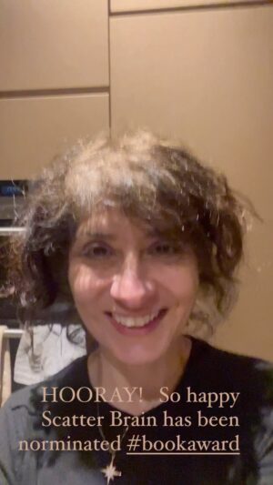 Shappi Khorsandi Instagram - Dishevelled and in the middle of making dinner, but had to post because, y'know, ADHD. 
#scatterbrain
#scatterbrainbook
#chortleawards
#adhd
#adultadhd