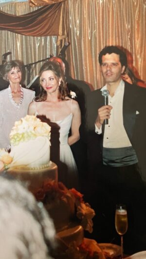 Sharon Lawrence Instagram - Tom and I celebrate our 22nd wedding anniversary today and are enjoying some mementos. It was such a beautiful gathering of family and friends. We are so grateful for each other’s love, and with so much happening in the world,  it’s a wonderful thing to reflect on a day that was filled with nothing but joy. 
#weddinganniversary 
#2002
#weddingday 
#weddingdress 
#weddingphotography 
#husbandandwife 
#mybigfatgreekwedding 
#stsophiacathedral 
#palosverdes