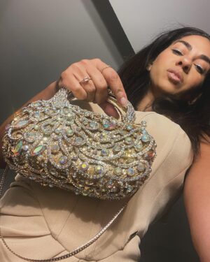 Sharon Carpenter Instagram - Remaining neutral… 
@veganwomenssummit welcome reception
Dress: @kaiane_designs 
Styled by @bella_sophia_jewels @pr_solo 
Purse: @verano_hill 
Jewelry: @bella_sophia_jewels