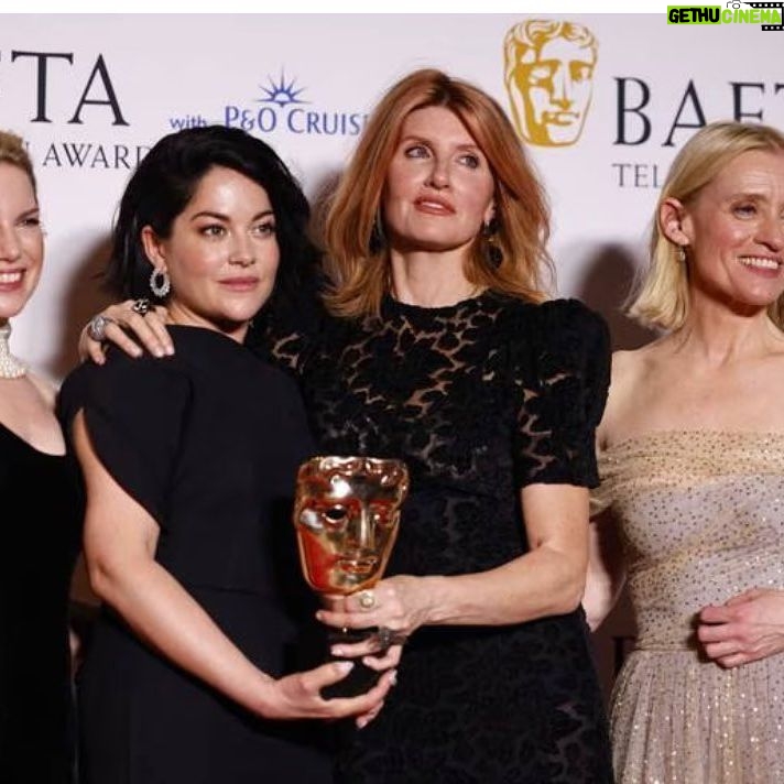 Sharon Horgan Instagram - Still in shock. Was a really happy night. Then had a little cry because I have no idea actually just started crying when I got off stage. I love these girls and miss @evehewson and I’m so buzzed. Thank you @bafta and to all the team who couldn’t make it, we couldn’t have done it without you @_darylmccormack @claesbang @michaelsmiley5 @schullerinc @camillebenda @mark_geraghty_ @nicolewhitaker.dp And so many more that I will add when my brain activates @badsisterstv #badsisters @mermantvfilm @appletv