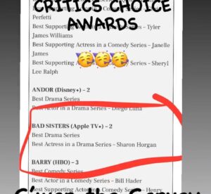 Sharon Horgan Instagram - We got two @criticschoice nominations and we are delighted.  I love this show. It’s a ride. But I especially love my sisters. 
@mssarahgreene 
@evehewson 
@evabirthistleofficial 
#annmarieduff 

(Stupidly cut off the gorgeous messages from my bad sisters in the last two posts. What a twat)

@criticschoice 
@appletvplus 
@mermantvfilm
#badsisters