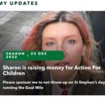 Sharon Horgan Instagram – So. I’m running the  @goalmile tomorrow morning in Dublin for @actionforchildrenuk 
Link is in bio to sponsor me. I’m running with my brother and brother in law so you can triple sponsor.  I’m gonna match whatever we raise.  It’s such a great charity, supporting vulnerable children,  of whom there are far too many.