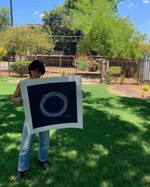 Sharon Van Etten Instagram - At our show in Austin, last month, I had the pleasure of working with @Soundwaves_Art and artist Tim Wakefield to create these beautiful pieces created from the sound waves of “Every Time The Sun Comes Up.” I signed a limited-run of these canvases, and we’re donating 100% of the profits to @anewwayoflifela, an organization that I care deeply about, and which we have been supporting across the #WildHeartsTour. You can get a print, if you fancy, at the link in bio.