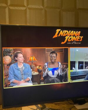 Shaunette Renée Wilson Instagram - Indiana Jones Press Junket
not a fit gone to waste 💁🏾

styling: @solangefranklin 
makeup: @nickbarose 
hair: @alexander_armand 
dresser: @annisahmedinah__