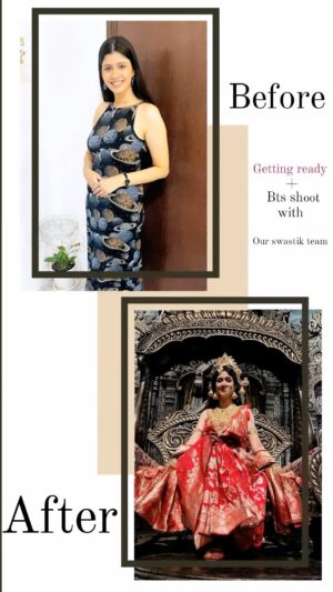 Sheetal Tiwari Instagram - Sheetal Tiwari turning into Lakshmi Mata 🙏🏻
It’s take’s 1.5hrs to get fully ready into Mata, Sharing before and after look♥️
@swastikproductions 
@sktorigins 
@sid_tewatiya 
@kamalmonga_