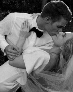 Shelby Wulfert Instagram - 1 week as Mrs. Adams 🥰 look at my cute husband y’all! 

We are so grateful to everyone who helped make our wedding a fairy tale dream ✨💛

Photographer: @natalienicolephoto 
Venue: @chateauhiddenwood 
Wedding Planner: @chapelofm 
Catering: @brightboxfoods 
Hair: @meghanmcnameebeautydtx 
Make Up: @ashleymariedoesmakeup
Dress: @bhldn @jennyyoonyc