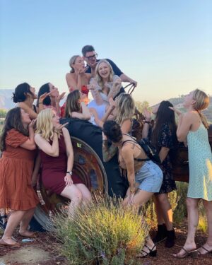 Shelby Wulfert Instagram - Bachelorette Recap 👰🏼‍♀️ Best weekend of my life! Even a week later my heart is sooooo full of joy ✨ thank you to my beautiful friends for spoiling me with your presence, so many good belly laughs, and whoever gave me the idea I should climb onto this tractor 🥰