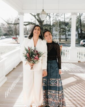 Shirley Chung Instagram - I was lucky to be at my Italian sister Silvia’s wedding last Sunday!! ❤️Thank you for having us for your wedding ❤️ @chefsilviabarban and @marisarose90 !! Can’t believe you pull this off in just 10 days 💍💍 So much love 💕 So much Fun!! I was Italian for a day 😆 !! I also got permission to post these pictures 💁🏻‍♀️✌️ Cheers to our newly weds! Can’t wait to go to your big Italian Wedding!! #sliviaandmarisa #weddingpictures #italian #american #cheffriends #马面裙 #brideandbride @lilyszabophoto 📸 @soursopflowerfarm 💐🥬