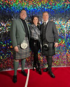 Shirley Ballas Instagram - Scotland bound with my tour husbands @mrantondubeke @craigrevel 🏴󠁧󠁢󠁳󠁣󠁴󠁿💃🏻🪩✨ having a great time in Glasgow. What fantastic audiences you have been so far. Xxx @strictlycomedancinglive Makeup @jessieefromtheblock Hair @fletcherhair Styling @alexandriastylist Wardrobe @bryonica Kilts @macgregorandmacduff Blazer @reiss Trousers @phaseeight Boots @russellandbromley