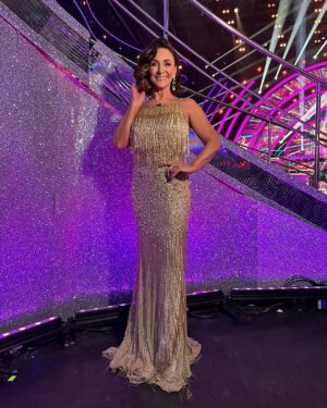 Shirley Ballas Instagram - Ready to take my seat for Musicals Week 💛 … we are all in for another week of fabulous dancing. They all look great. Are you tuning in? We’re ready and waiting in the wings. 🎭❤️

Enjoy the show. What snacks have you all got this evening ? Hugs. Xxxx 

Hair @svenbayerbach 
Makeup @janeburstow 
Styling @alexandriastylist 

#Strictly #musicals #dance #ballroom
