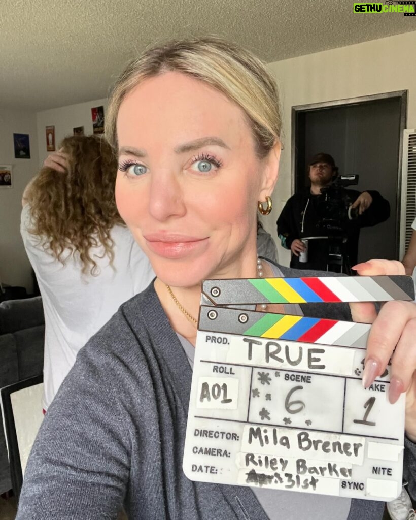 Shirly Brener Instagram - and just like that @milabrenerofficial is on her 9th!!! directing project “TRUE” 😱❤️🎬🎬 I was pulled into set to play her lead actor’s mom, after a last min script change !! so insanely proud of this non stop hardworking kid who is relentless in her pursuit !! a true artist and just a wonderful,, kind, easy to work with human!! keep your eyes peeled as this summer she has her most high profile project yet as a dir releasing 💥 …. stay tuned ⚡️🎥🎶