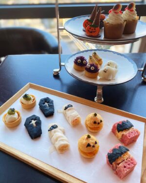 Shizuka Anderson Instagram - Hope everyone had a fun Halloween!! 🎃🦇🕸

I celebrated by dressing up for a cheeky Halloween afternoon tea at @andaztokyo with my partner in crime @bakairu . Can you guess what our last-minute costumes are supposed to be?!😛 (I made mine that morning using items from Daiso.) 😆

Halloween tea was fun as always and each sweet and savory amuse-bouche was spooky, delectable and super adorable at the same time. 😍🎃👻

I even got a little early birthday surprise… but more posts to come on my special birthday festivities for this year! 😛🎂❤️✨

#happyhalloween🎃 #halloweenafternoontea #andaztokyo #afternoontea #tokyo #traveljapan #tokyoviews #ハロウィン #仮装 #アフタヌーンティー #アンダーズ東京 #ハロウィンアフタヌーンティー #東京