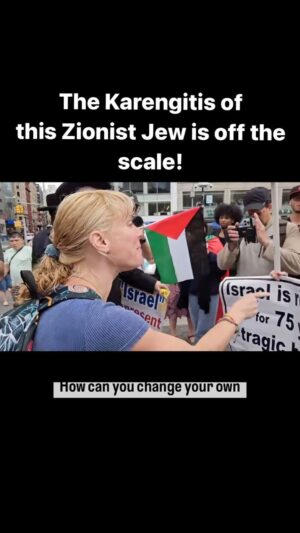 Shola Mos-Shogbamimu Instagram - The state of this Karengitis! Honestly she’s utterly disgraceful - she even has a baby with her! Thank God for Anti-Zionist Jews doing the hard work in showing the world that Israel must be held to account for its crimes against humanity & refute their Jewishness being weaponised in Israel’s genocide of Palestinians 👏🏽