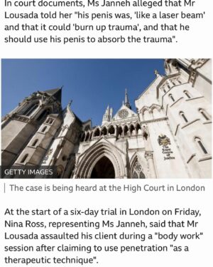 Shola Mos-Shogbamimu Instagram - This is RAPE. Michael Lousada used his ‘penis’ as a ‘legitimate’ therapeutic activity to ‘absorb trauma’. So Therapist becomes The Rapist. The CPS REFUSED to charge him criminally so the victim, Ella Janneh a rape survivor, had to bring a civil case against him?! What??! 

He doesn’t deny penetration - he claims it was ’consensual’. This makes me so mad. 

Women aren’t safe especially Black women. 

@sistahspace_ have been providing incredible support to Ella👏🏽

https://www.bbc.com/news/uk-england-london-68856510