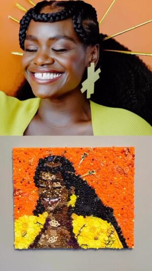 Shoniqua Shandai Instagram - Wow!! Blown away by this stunning art by @customsbykeila 😍💛💛💛 I need this piece Queen! 

#art #artist #internationalhouseholdname #shoniquashandai #blackart