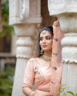 Shreegopika Chandran Instagram - MUA @kalwon_beauty 
📸 @photopalettestudios 
👗 @kaksh_by_kavita 
Hairstyle @ganeshhairstyle_studio