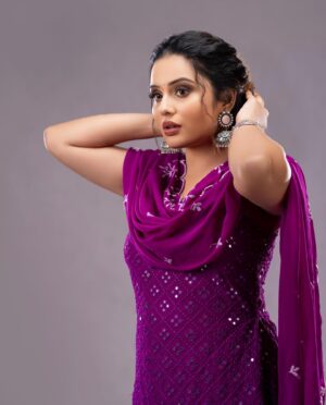 Shreegopika Chandran Instagram - Find beauty in little things 💜
📸 @roshan_mathew_ 
MUA @makeover_theju 
Studio @arangaa.space 

#Shreegopika#photoshoot#traditional#salwar#actress#tamil#malayalam#shreegopikaneelanath#tollywood#kollywood#fashion#instagram#purple#photography#kerala#kushi#love#
