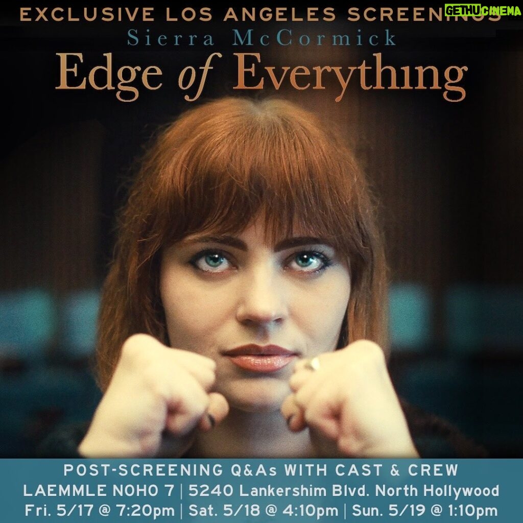 Sierra McCormick Instagram - 🗣️NEW YORK & LOS ANGELES🗣️ Screenings with Q&A for @edgeofeverythingfilm will be happening this month !! Come hear me yap about how much I love everyone in this movie !!