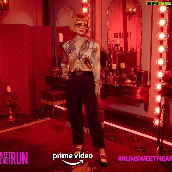 Sierra McCormick Instagram - Took my best polyester shirt out for a spin at the @primevideo #RunSweetheartRun premiere the other night !