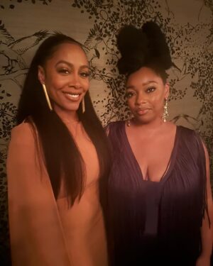 Simone Missick Instagram - Finally got to celebrate the hard work and dedication that all the artists put into the #Shirley movie for @netflix @strongblacklead 🙌🏾so proud of my love @dorianmissick in portraying #rondellums 👊🏾 And getting to bring the #glammamarazzi out to celebrate was such a special treat 🤎Shirley is out today!!! 
Thank you to my team @angelacstyles @kymmyizabeauty for getting me right. Jewelry by @tsmgofashionrental