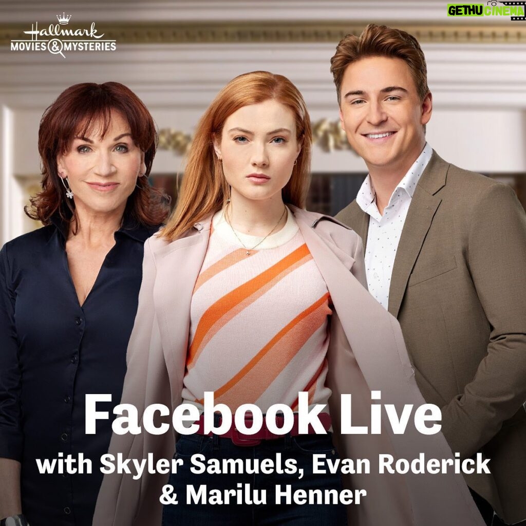 Skyler Samuels Instagram - Join me and my cast mates @therealmarilu and @evanroderick tomorrow 6/7 for a chat about our new movie #aurorateagarden mysteries: something new 🔍 Tune in on Facebook @hallmarkmoviesandmysteries tomorrow 6/7 at 10am PST/1pm EST See you there! 😉