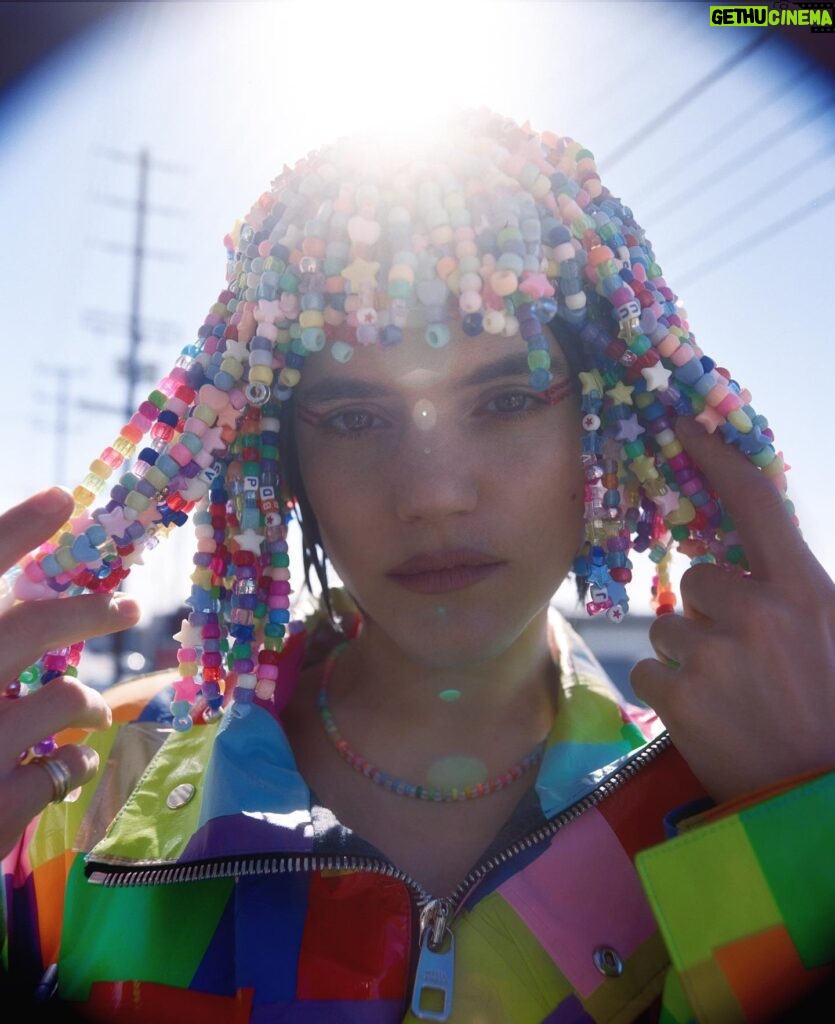 SoKo Instagram - 🌈 I’m a rainbow now🌈 Shot by @colinsco for @numeromagazine Styled by @jaredengstudios in @dolcegabbana Make up @amberdmakeup Hair @sheardeath