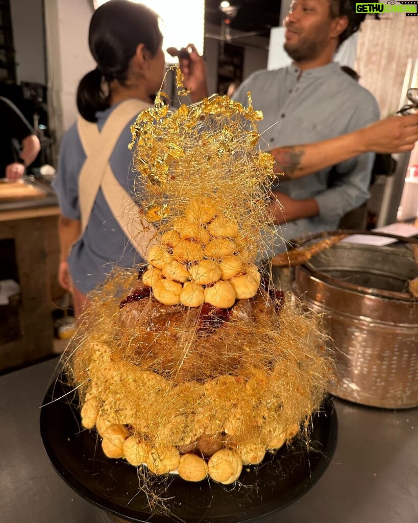 Sohla El-Waylly Instagram - I made a Pièces Montée à la Carême! I’ve ALWAYS wanted to make one, but why would I ever need too? Thanks @history and everyone watching for letting me live out my childhood dreams with this one! It’s definitely not as epic as the towering ones by Carême, but seriously not bad for only a few hours work. Plus I get to chat with Professor of history @kenalbala as shows off his killer French! Watch on 4UV, HMN, and the history YouTube channel!