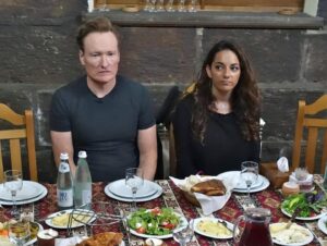 Sona Movsesian Instagram - I know many of you are here for lighthearted, fun content. If you listen to the podcast or watch the show or just see my name you’ll know I’m a proud Armenian-American. The first photo is of me and Conan when we went to Armenia in 2015 (📸: @jessiegas)
.
I’ve taken a break from lighthearted content because of what’s been happening in Artsakh - a region whose population is predominantly Armenian and is governed by Armenians. An area filled with men, women and children who want peace. That peace is being threatened by aggression from Azerbaijan aided by Turkey, a country whose government has historically committed unspeakable crimes. Erdogan is the latest in a long line of leaders who put hate and immorality as the guiding force of their leadership. And it’s no surprise Aliyev, the head of the Azerbaijan government, has latched onto that credo.
.
If you care, feel free to donate at the link in my bio. I promise to start posting photos again of my lockdown weight gain, my dog and of course of my podcast pal and boss Conan O’Brien.
.
And yes, comments are off because the troll farm is strong. Be safe, wear a mask and vote. #peaceforarmenians #peaceforarmenia