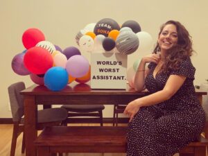 Sona Movsesian Instagram - Is there anything more fun than opening your door and seeing a balloon arrangement sent from your cousin? No, there isn’t. There are so many fun ways to celebrate being terrible at your job.
