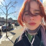 Sophia Anne Caruso Instagram – Taking care of business on my wired headphones.
