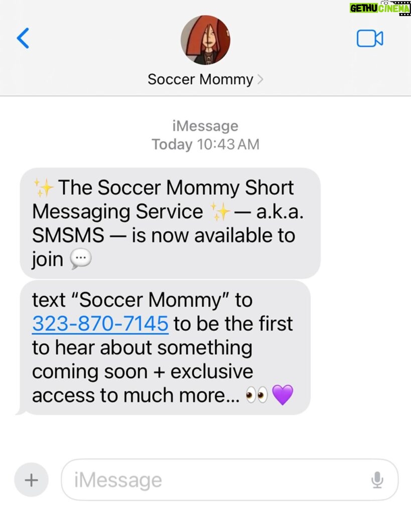 Sophia Regina Allison Instagram - ✨The Soccer Mommy Short Messaging Service ✨— a.k.a. SMSMS — is now available to join 💬 text “Soccer Mommy” to 323-870-7145 to be the first to hear about something coming soon exclusive access to much more… 👀💜