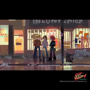Sophie Li Instagram - I want to start sharing some of my colorscripts done for the show, ⚡️⚡️⚡️Scott Pilgrim Takes Off⚡️⚡️!

 ⚡️EP#1 -Precious little life -pt.1

 Under the supervising and help of director Abel Góngora @aberukuma , at @sciencesaru .
 
This is the first assignment. I was lucky to have a lot of freedom to pick shots Iike and do what I think works best. So, as a hardcore Edgar Wright fan since film school days, I heavily referenced the film version while adding some pop of color and vibes I get from reading the comic.

The show is out on Netflix! Hope you enjoy it!
@radiomaru @bdgrabinski 

#scottpilgrimtakesoff 
#scottpilgrim