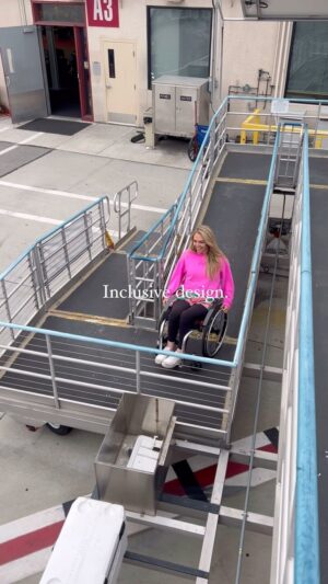 Sophie Morgan Instagram - Game-changing ✈️ today with Southwest. 

They blocked off the front row to help me feel more comfortable, and on arrival at Burbank Airport, I got to disembark using a…ramp. 

Has anyone else had this kind of service before?! 

#RightsOnFlights #Airtravel #Air4All #InclusiveDesign #Disabled #WheelchairLife #WheelchairUser #AccessibleTravel 

@rightsonflights @southwestair