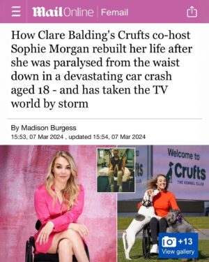 Sophie Morgan Instagram - “By storm” is certainly an exaggeration but we can trust the Mail to never let the truth get in the way of a good story 😂! Thank you for this lovely write up today. Really, thank you. It’s really really lovely…..