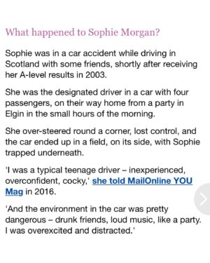 Sophie Morgan Instagram - “By storm” is certainly an exaggeration but we can trust the Mail to never let the truth get in the way of a good story 😂! Thank you for this lovely write up today. Really, thank you. It’s really really lovely…..