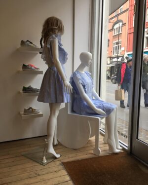 Sophie Morgan Instagram - I can’t believe it was FOURTEEN years ago that I created this wheelchair for a mannequin, a prop I called a “Mannequal”. Fourteen years ago….🤯…

All those years ago, I managed to get it used by some major retailers in the U.K., (Debenhams, Adidas, TopShop) and even Target (!!!) expressed an interest, but ultimately messed me around so much that I gave up. I took it very personally every time the concept got rejected. I was too young, I think. 

Now, every time a photo of it pops up on my phone, it makes me sad that I never saw it through…I wish I had the capacity and resources to continue the work and get it (or versions of it) in shops on every Highstreet in the UK and beyond…(the thought of brands using it in their windows, a display of inclusivity, showing that wheelchair users (and all disabled people) are welcome, accommodated and understood, is so epic) but I just don’t have time. 

One day, I’ll see it through - unless anyone out there wants to take on the challenge for me!? - as I do believe in it still. Times have changed since then, too. Maybe one day will come sooner than I think…🤷🏼‍♀️

#Mannequin #Display #Retail #Fashion #Inclusion #Wheelchair #AdaptedFashiob #Innovation