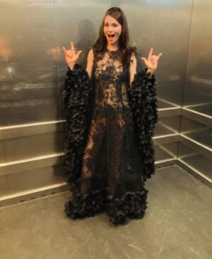 Sophie Ellis-Bextor Instagram - BAFTAs Baby!! 
Last night was amazing. What a special thing. So happy to have been asked to sing but as is always the case, there was a brilliant team effort behind the performance. Big thanks to @victoriajayneadcock for magnificent styling - I love that we created a story with the clothes. Thank you to my fantastically talented friend @lisalaudat1 for such beautiful glam. Lisa did my hair for the video for murder and we’ve worked together since Take Me Home. She’s so incredible and so lovely to pay tribute to @louiseconstad and the green glitter eye she created for murder all the way back in 2001. 
Thanks to my management Wallace and to @sarahadamssassy and Thom 

I loved my dresses - see from the photos you can hide a child inside that skirt! 
I loved the dancing @_paul_roberts and the dancers created 
I loved changing into 4 different outfits - cmon you gotta go hard or home for @bafta 
And I loved toasting the adventure of Murder with such a special stage 
Mainly though I loved doing it all with @richardjonesface by my side, who has always supported me in all that I do. We even had a bit of time on the dancefloor last night - first time in a while! 

Glam @lancomeofficial @ghdhair 
Red carpet dress @antoniorivamilano
@antonioriva_official
@rogervivier @swarovski
Performance @sophiecouture
@miumiu @swarovski @katherinejamesjewellery
Dinner @mrselfportrait @louboutinworld @luluguinness
 @swarovski @katherinejamesjewellery
Party @fumbalinas - kaftan of dreams!!! Green and twinkly and perfect for dancing xxx