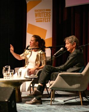 Sophie Grégoire Instagram - “Sophie, is your book like a love letter to the world?” my friend and ally @gabormatemd asked me as he generously helped me launch #CloserTogether in Vancouver. 

He got me teary from the get go as I realized that I want my whole life to be a cry of love for this world through all its pain, beauty, darkness and light. But none of it is about me; it’s about each and every one of us being allowed deeper inside ourselves, guided, supported, courageous and vulnerable. Emotional leadership is learning how to fall back in love with ourselves with time and patience. To take that seat and be able to gauge and regulate our mind, thoughts and emotions. 

I want to thank the sold out crowd and everyone at the @vancouverwritersfest for coming out, hosting us, and starting this work themselves. It’s the hardest work we will ever do but the healing and strength that comes out of it is necessary for us to evolve in peace within ourselves and in the world. No piece of cake. But we can do it.

📸: Séamus Easton
