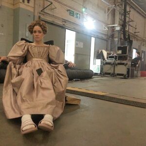 Sophie Rundle Instagram - Gentleman Jack starts tonight at 9pm on BBC One 🎩✨ Here is a nice BTS picture taken by one of our brilliant directors of me looking elegant and ladylike and ready for the scene 👍🏻✨🎩👒