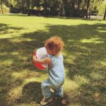 Sophie Rundle Instagram - One of those completely ordinary and yet, somehow, completely perfect days. 🌞✨ Only missing the dog who is holidaying with family back home and who would have liked today’s bouncy ball, hated the heat and is probably enjoying the peace and quiet of life without The Baby. (But if you’re reading this Buddy, we miss you ever so. ❤️🦮)