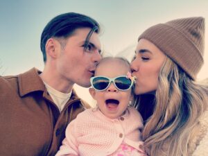 Spencer Locke Instagram - Loves of my life. 💙💛🤍 Happy birthday to my hot husband @chrismason_1 I couldn’t do it without you. Any of it. #threeamigos