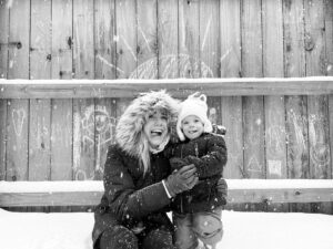 Spencer Locke Instagram - This day. These people.  #babysfirstsnow 🤍🤍🤍