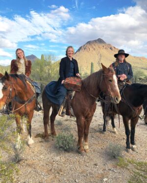 Spencer Locke Instagram - Western work and play with some of my favorite people!Thank you @justinleedirect for the epic story and my partner in crime @imvictoriapratt for constant giggles. Who ever let us sit next to each other let alone make a movie with each other? 👯‍♀️🫶🏻☀️