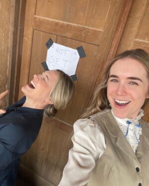 Spencer Locke Instagram - Western work and play with some of my favorite people!Thank you @justinleedirect for the epic story and my partner in crime @imvictoriapratt for constant giggles. Who ever let us sit next to each other let alone make a movie with each other? 👯‍♀️🫶🏻☀️