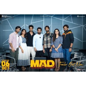 Sri Gouri Priya Instagram - The Man of Masses, Our dearest @jrntr garu watched and appreciated our #MAD trailer. He praised the gang for their mad energy and vibe. Thanks to you sir, for such encouraging words. ❤️

Watch #MADon6thOctober in theatres, worldwide. 😎

#MADTrailer - [Link in the story] 

@kalyanshankar9 @nagavamsi19 @harika_1931 #SaiSoujanya @narnenithiin @sangeeth_shobhan @ramnitin_ @gouripriyareddyy @ananthika_sanilkumar @gopikaaudayan @bheemsceciroleo @navinnooli @shamdat @dineshkrishnandp @fortune4cinemas @adityamusicindia