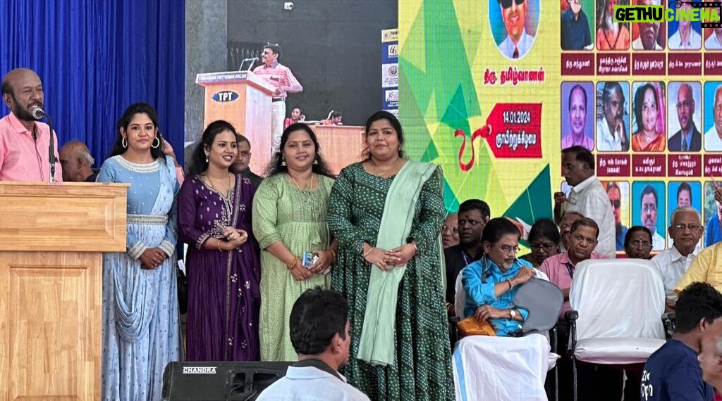 Sruthi Shanmuga Priya Instagram - It was such a honour and privilege to be sharing stage as a guest with the most knowledgeable and legendary people in the dais along with my beautiful Nathaswaram sisters @benzepreinkline @actress_sangavi @revathi.thamu attending the 47th Chennai book fair at YMCA ground. Very happy and glad to be a part in the release of 47 books of most talented and senior writers being published by Manimegalai Publications. Heartfelt thanks to @lena__tamilvanan sir and @ravi.tamilvanan.37 for the invite. It was a privilege to be at the stage Had an amazing time with my Nathaswaram sisters and it was just like a get together after such a long time. It was a very beautiful day ❤️