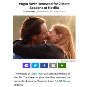 Stacey Farber Instagram - Netflix gives the people what they want! Congrats to the @virginriverseries team and to all the fans who love watching Mel & Jack makeout. 🥰🙏🏻❤️💫