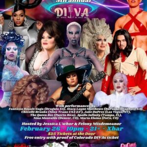 Stacy Layne Matthews Instagram - Performer 1 - Fantasia Royale Gaga 
Insta tag: @fantasiaroyalegaga 

Performer 2 - Stacy Layne Matthews
Insta tag: @stacylmatthews 

Performer 3 - Jake DuPree 
Insta Tag: @jakedupree 

Performer 4 - Chevelle Brooks 
Insta tag: @chevellebrooks 

Performer 5 - The Queen Bee 
Insta tag: @the.queenbee 

Performer 6 - Apollo Infinity 
Insta tag: @paintedfromgod 

Performer 7 - Maria Elaina 
Insta Tag: @maria.elaina.sings 

Performer 8 - Nina Montaldo 
Insta tag: @ninamontaldo

Host/producer - Jessica L’Whor 
Insta Tag: @jessicalwhor 

Host - Felony Misdemeanor 
Insta tag: @felony_misdemeanor 

Sponsors and venues: 
@xbardenver 
@c4hco
@bouletbrothersdragula 
@rupaulsdragrace 
@vjaaron 
@stu_osborne_photog
@marysdenver 
@meow__wolf 
@code_mktg 
@proudcommunications 
@quedesmadrefoodtruck